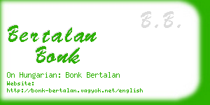 bertalan bonk business card